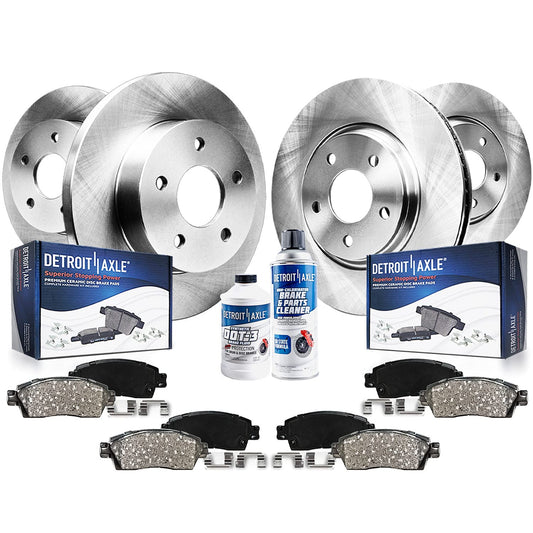 Detroit Axle - Brake Kit for 2001-2006 Dodge Stratus Chrysler Sebring Front & Rear Disc Brake Rotors Ceramic Brakes Pads 2002 20