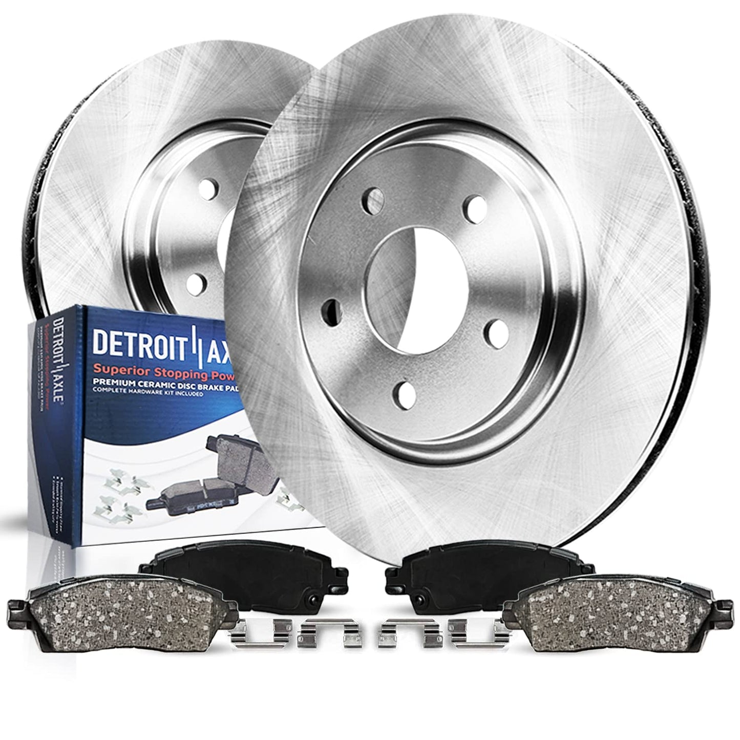 Detroit Axle - Rear Brake Kit for 2013-2019 Cadillac ATS, Disc Brake Rotors Ceramic Brakes Pads with Hardware 2014 2015 2016 201